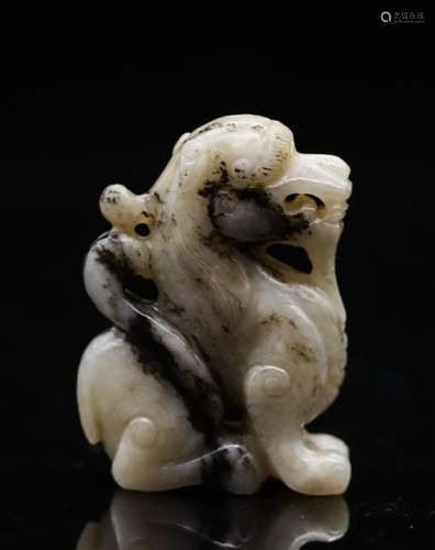 CHINESE JADE CARVED DRAGON BEAST