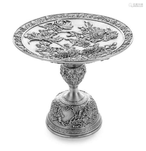 A Chinese Export Silver Tazza Mark of Luen Hing,