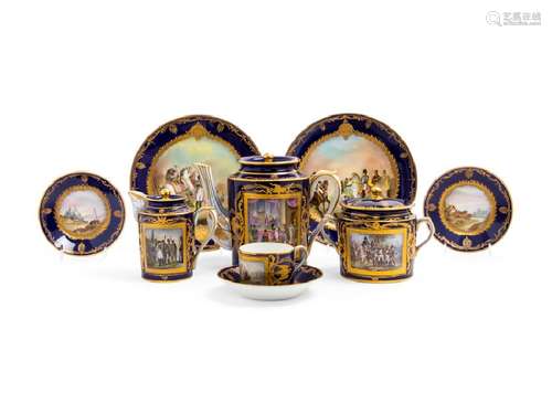 A Sèvres Style Napoleonic Luncheon Service Late