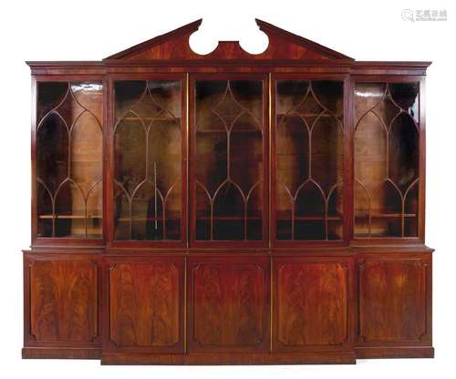 *A George III Mahogany Breakfront BookcaseCirca 1780the