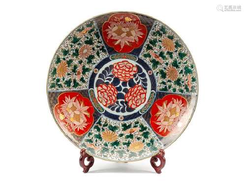 A Japanese Imari Porcelain Charger Meiji Period Height