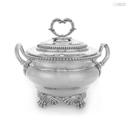 *A George III Silver Tureen William Elliott, London,