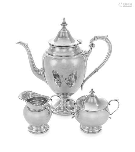 *An American Silver Three-Piece Coffee Service Gorham