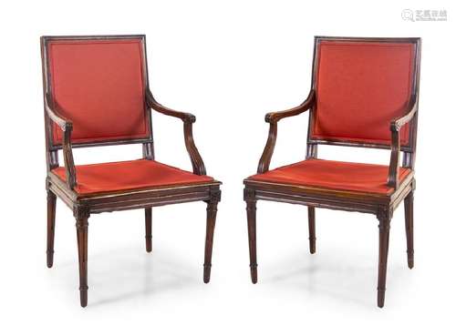 A Pair of Louis XVI Beechwood Fauteuils