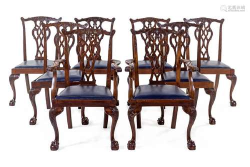 *A Set of Eight George III Mahogany Armchairs Early