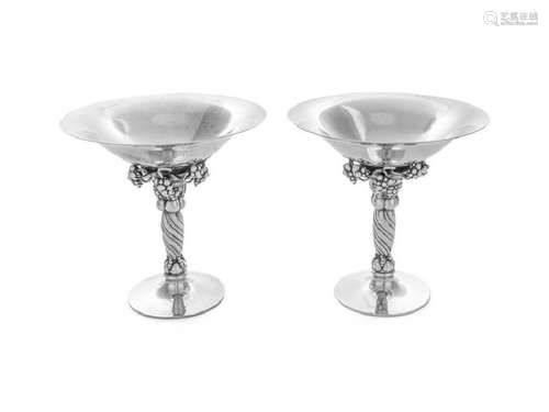 A Pair of Danish Silver Compotes Georg Jensen