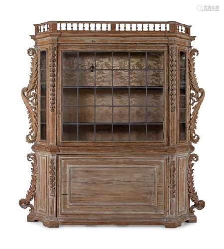 *An Italian Cerused Walnut Bookcase  17th/18th Century