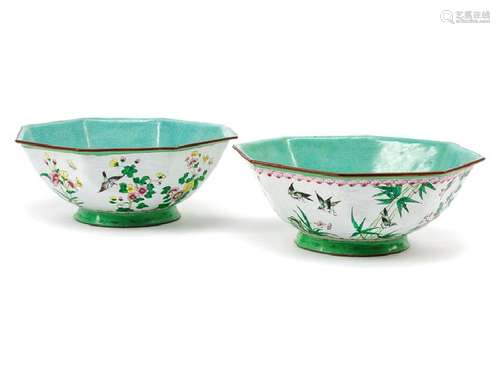 A Pair of Chinese Export Cloisonné Bowls  each of