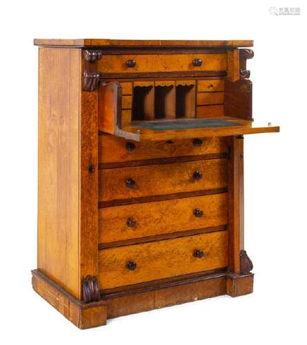 A Victorian Burr Yew Wellington Chest 19th Century