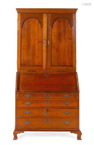 *A Chippendale Cherry Secretary Bureau Late 18th