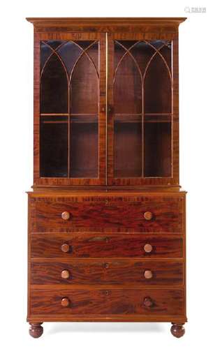 A George III Mahogany Secretary Bookcase Early 19th