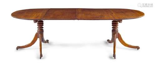 *A George III Mahogany Double Pedestal Dining Table