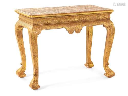 *A Queen Anne Gilt Gesso Table Early 18th Century