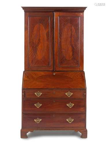 A George III Mahogany Slant-Front Secretary Late