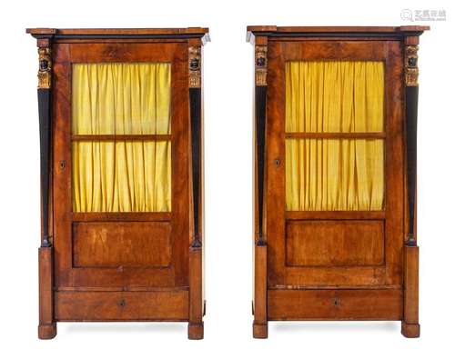 *A Pair of Empire Mahogany Cabinets