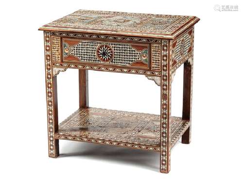 A Moorish Style Mother-of-Pearl Inlaid Side Table