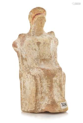 *A Greek Terra Cotta Seated Female Figure Circa 5th