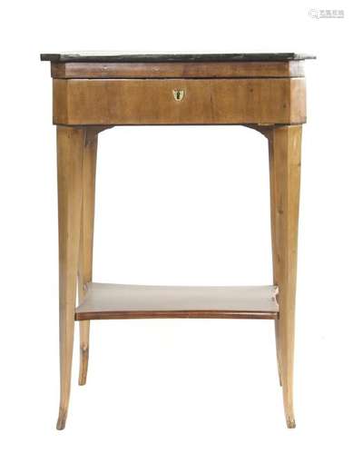 A German Fruitwood Dressing Table the rectangular top