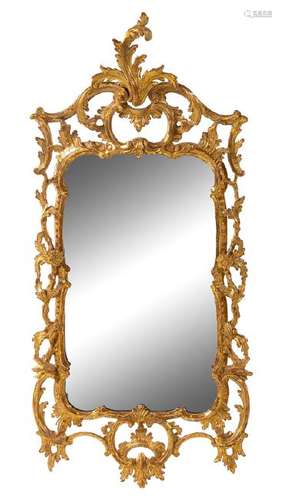 A George II Giltwood Mirror  Height 49 x width 23