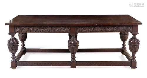 A Jacobean Style Oak Refectory Table 20th Century