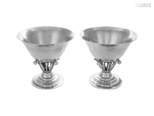 A Pair of Danish Silver Compotes Georg Jensen