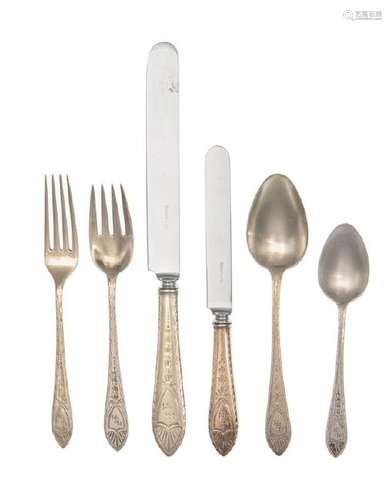 An American Silver-Gilt Flatware Service Tiffany & Co.,