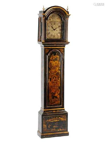 A George III Painted Tall Case Clock 18th Century with