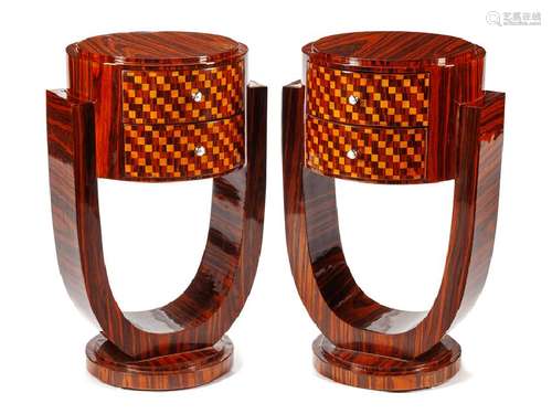 A Pair of Art Deco Style Side Tables Height 29 1/2 x