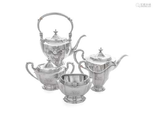 An American Silver Five-Piece Tea Service Black, Starr