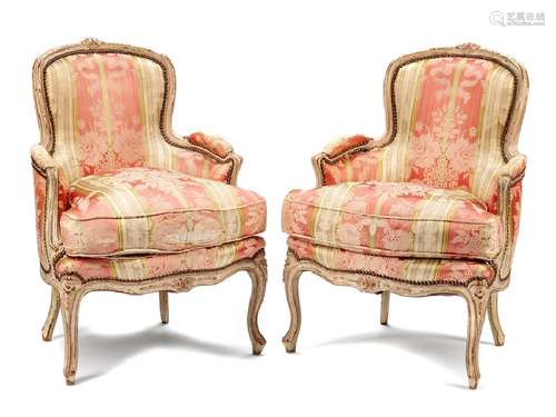 A Pair of Italian Painted Bergères 18th Century Height