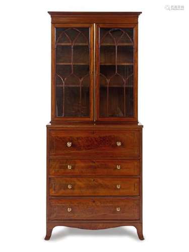 *A Regency Mahogany Secretary Bookcase Circa 1810