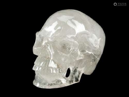 A Rock Crystal Skull  Height 7 inches.Â