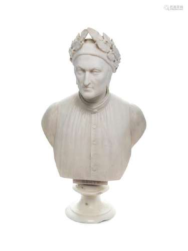 A Continental Marble Bust of Dante Late 19th Century