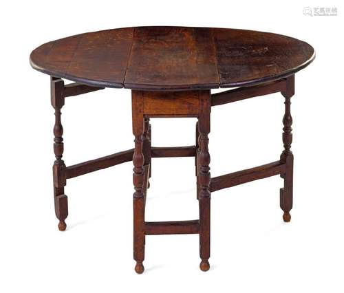 *A William and Mary Drop-Leaf Tavern Table 17th/18th