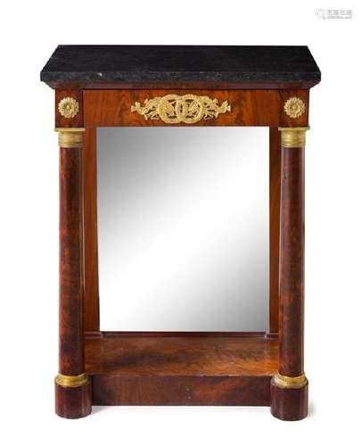 *An Empire Gilt Bronze Mounted Mahogany Pier Table