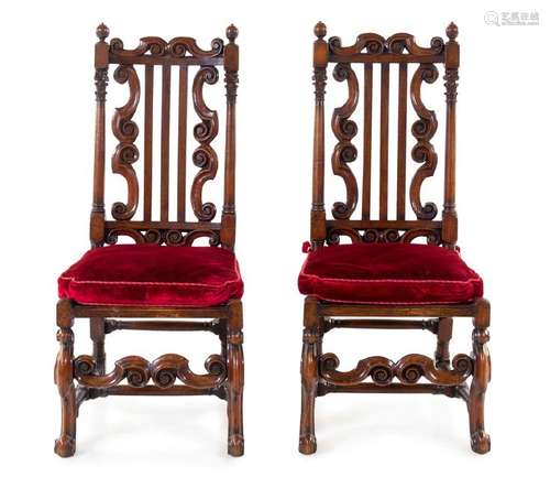 *A Pair of Charles II Side Chairs 17th Century each