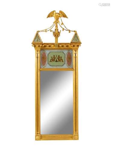 *A Federal Giltwood and Églomisé Mirror Circa 1810