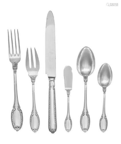 An Italian Silver Flatware Service Buccellati, Milan,