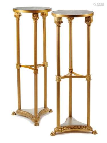 A Pair of French Neoclassical Style Gilt Metal and Faux