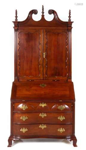 *A Chippendale Cherry Secretary Bookcase Connecticut,