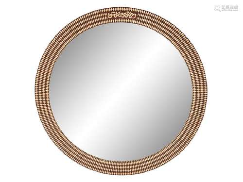 A Moorish Style Mother-of-Pearl Inlaid Mirror Diameter