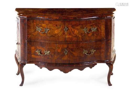 *An Italian Burlwood Commode  19th Century the top of