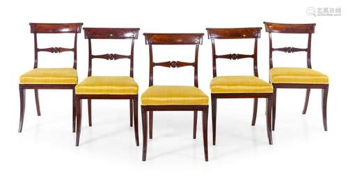 A Set of Five Regency Mahogany Side Chairs Circa 1825