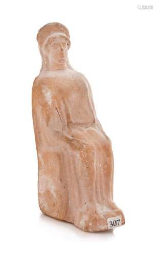 *A Greek Terra Cotta Seated Female Circa 5th Century