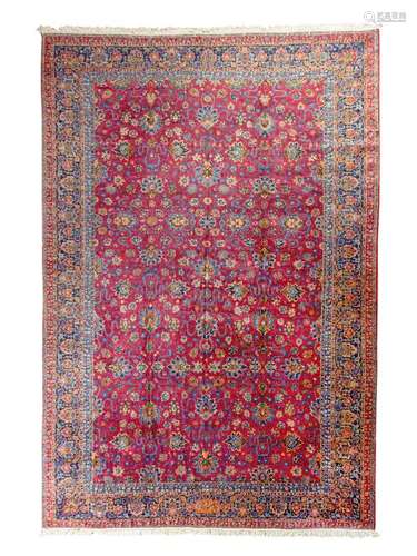 A Kashan Wool Rug 20th Century 18 feet 6 inches x 12