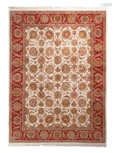 An Agra Wool Rug 20th Century 12 feet x 9 feet.Â