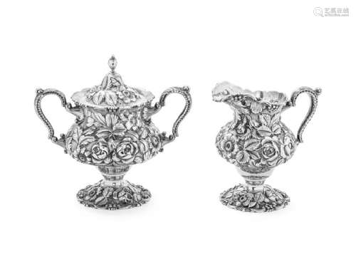 *An American Silver Creamer and Sugar The Stieff