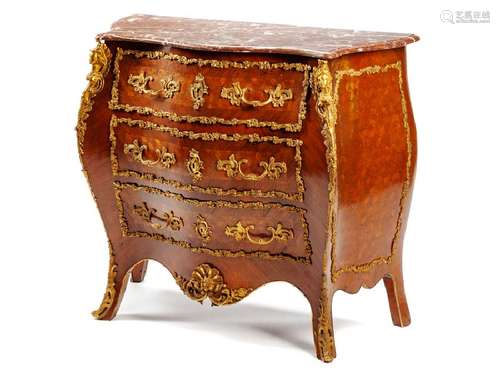 A French Gilt Bronze Mounted Parquetry Chest of Drawers