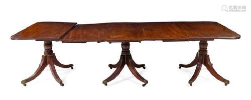 A George III Mahogany Three-Pedestal Dining Table First