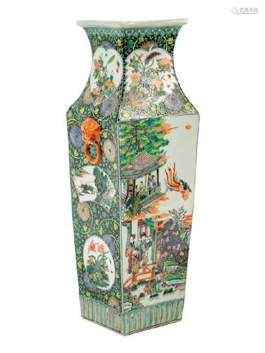 A Chinese Export Famille Verte Porcelain Vase  Height